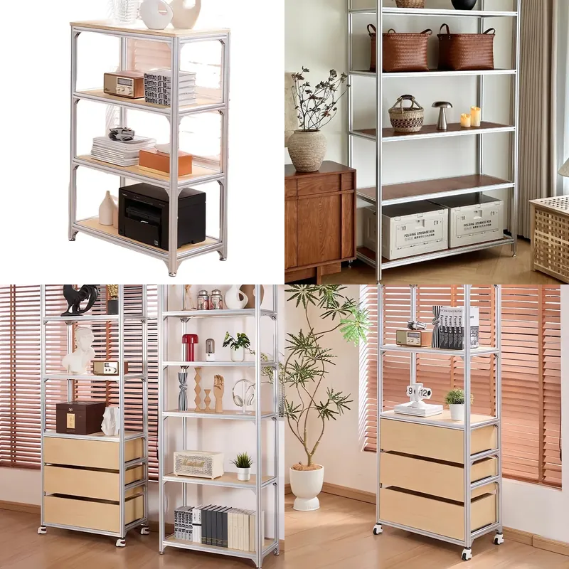 Storage - カスタムアルミ製DIY多層フロア収納ラック、オーシャンパネルディスプレイシェルフ、モジュラーアセンブリキャビネット（家庭整理用）