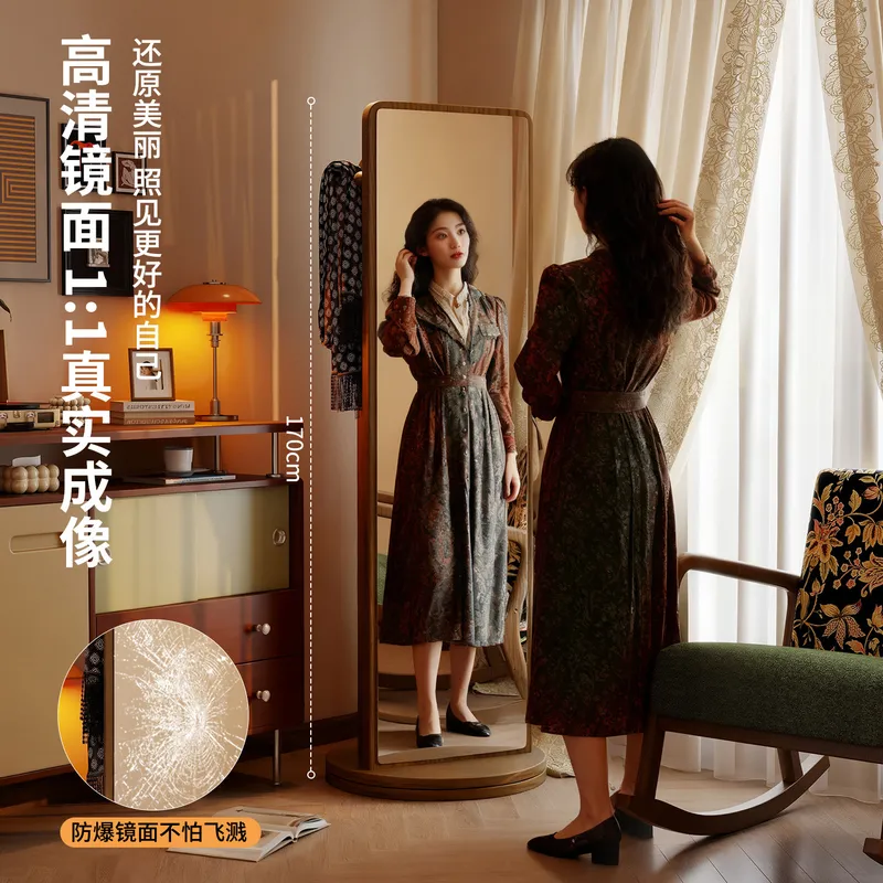 正方形回転式全身鏡、マガジンラック収納付き、移動可能な自立式 - Full Length Mirror Jewelry Armoire のレビューと価格